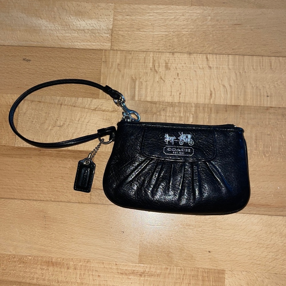 Coach wristlet -black leather
